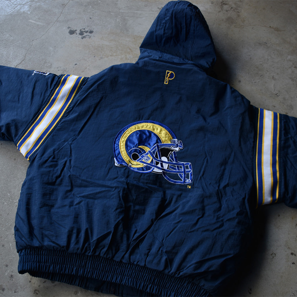 90's　PRO PLAYER NFL EXPERIENCE “Los Angeles Rams/ロサンゼルス・ラムズ” リバーシブル ナイロンジャケット　230119