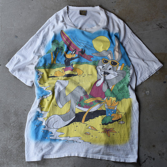 90's　Looney Tunes/ルーニー・テューンズ 大判プリント！ “surfing” Tee　USA製　220913