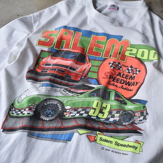 90's　“SALEM SPEEDWAY” レーシング Tee　USA製　220807