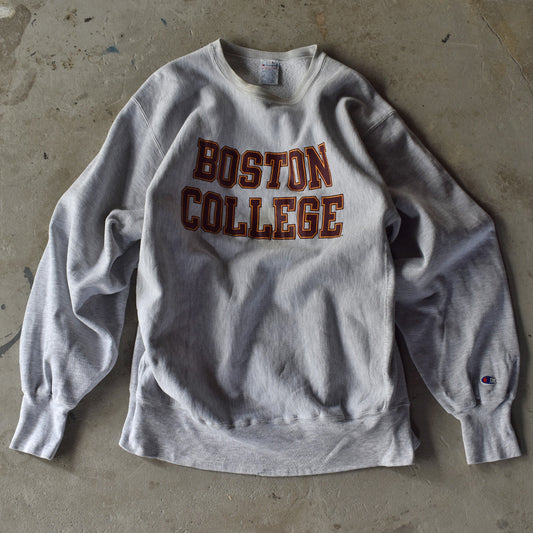 90’s Champion "Boston College" 2段プリント RWスウェット 220901