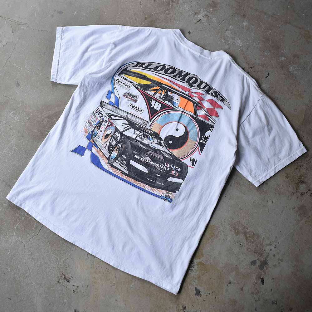 90’s “Bloomquist” ドクロ レーシング Tシャツ USA製 220815