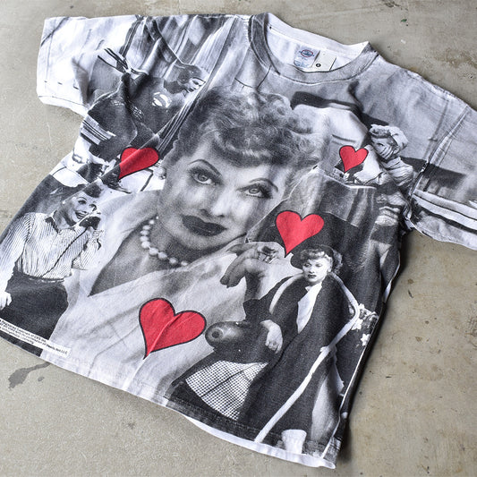90's　I Love Lucy/アイ・ラブ・ルーシー “Lucille Ball” AOP Tee　USA製　220501