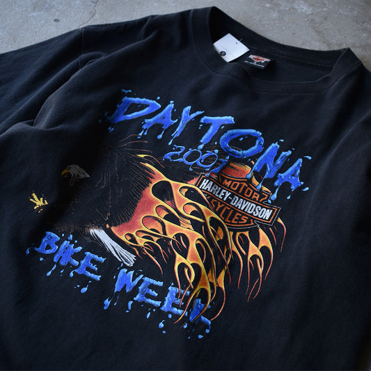 Y2K Harley-Davidson ファイヤーパターン！“DAYTONA BIKE WEEK 2001” 両面プリントTシャツ USA製 220819