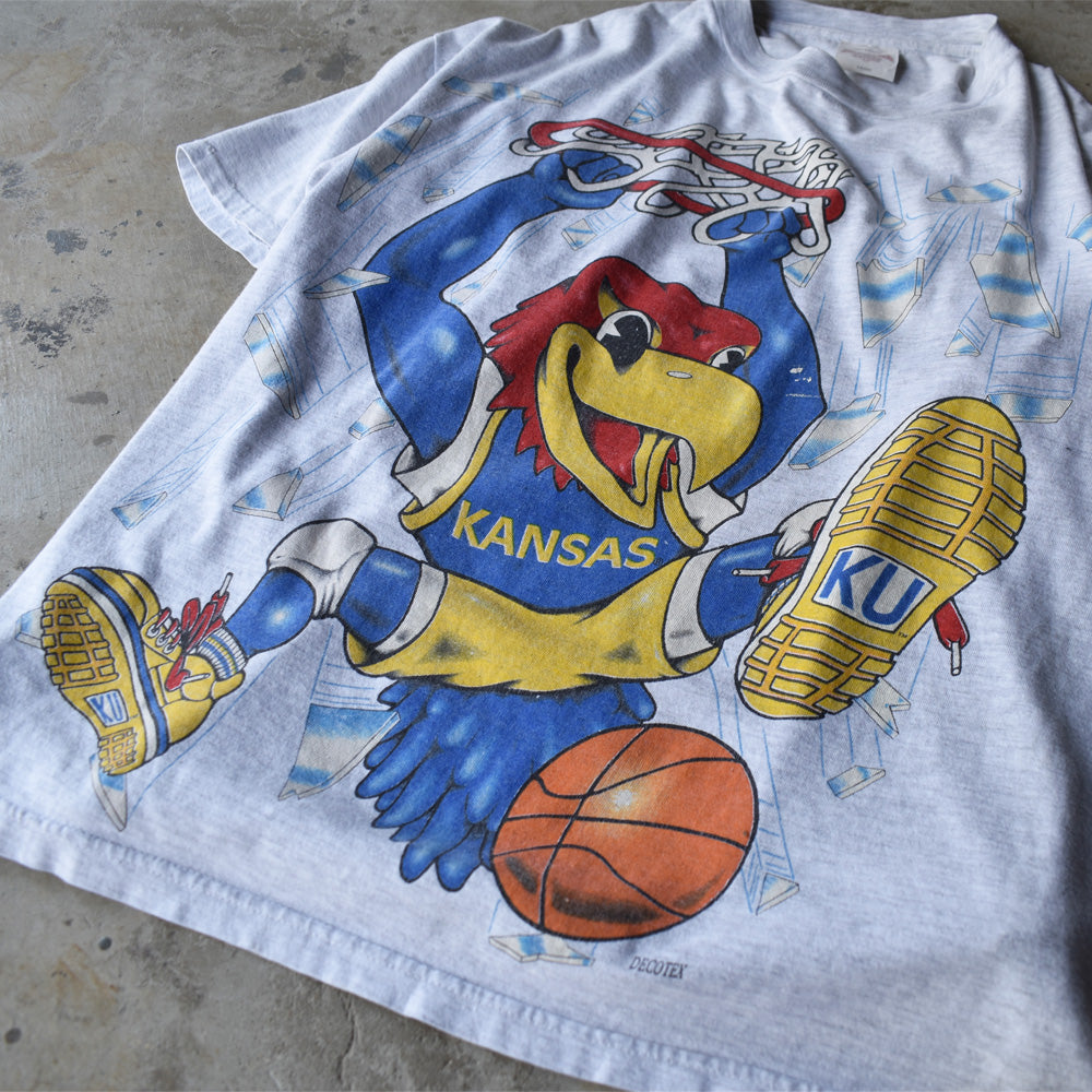 90's　“Kansas Jayhawks” バスケットボール カレッジ Tee　220724