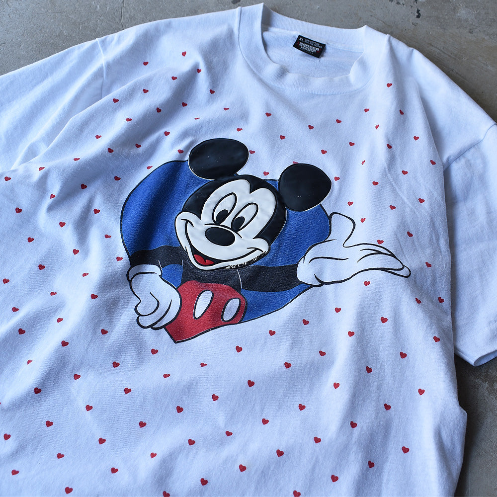 90's　Disney/ディズニー “Heart and Mickey” Tee USA製　220529