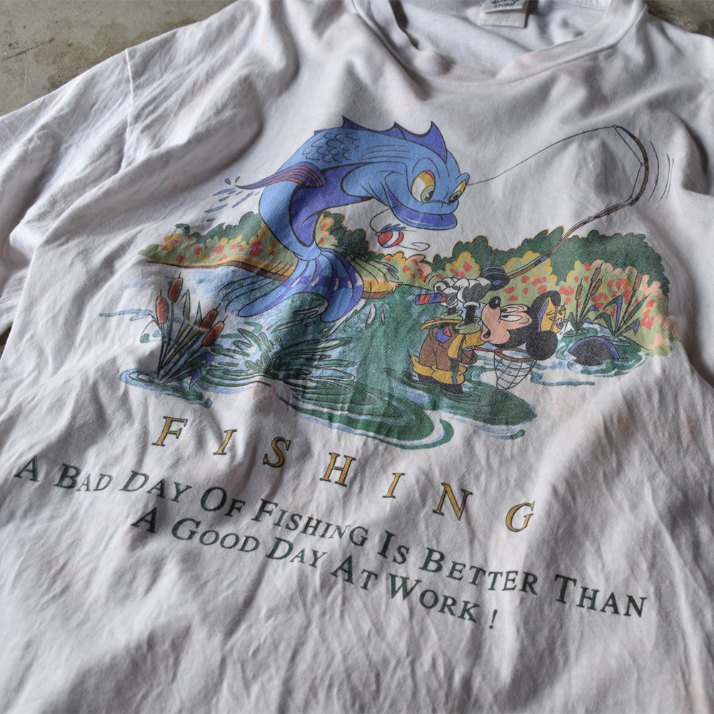 90's Disney “FISHING” キャラ Tシャツ USA製 220913