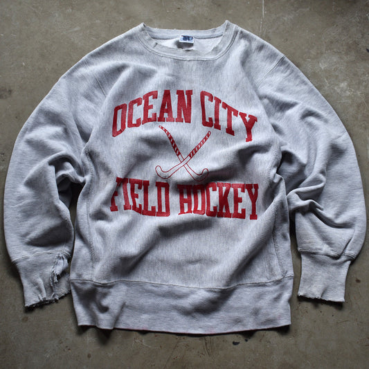 90’s Champion “Ocean City Field Hockey” 3段プリント RWスウェット USA製 221011