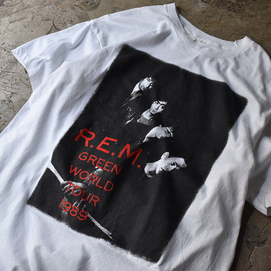 80's ワンウォッシュ! R.E.M. "Green WOLD TOUR" ロック Tシャツ 220528H