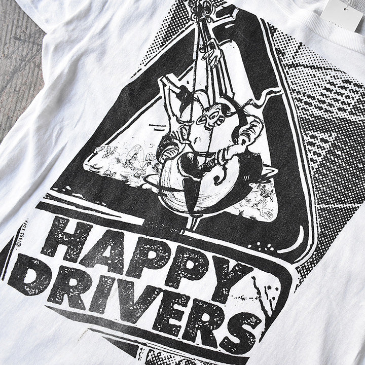 80's　Happy Drivers/ハッピードライバーズ　Tシャツ　コピーライト入り　