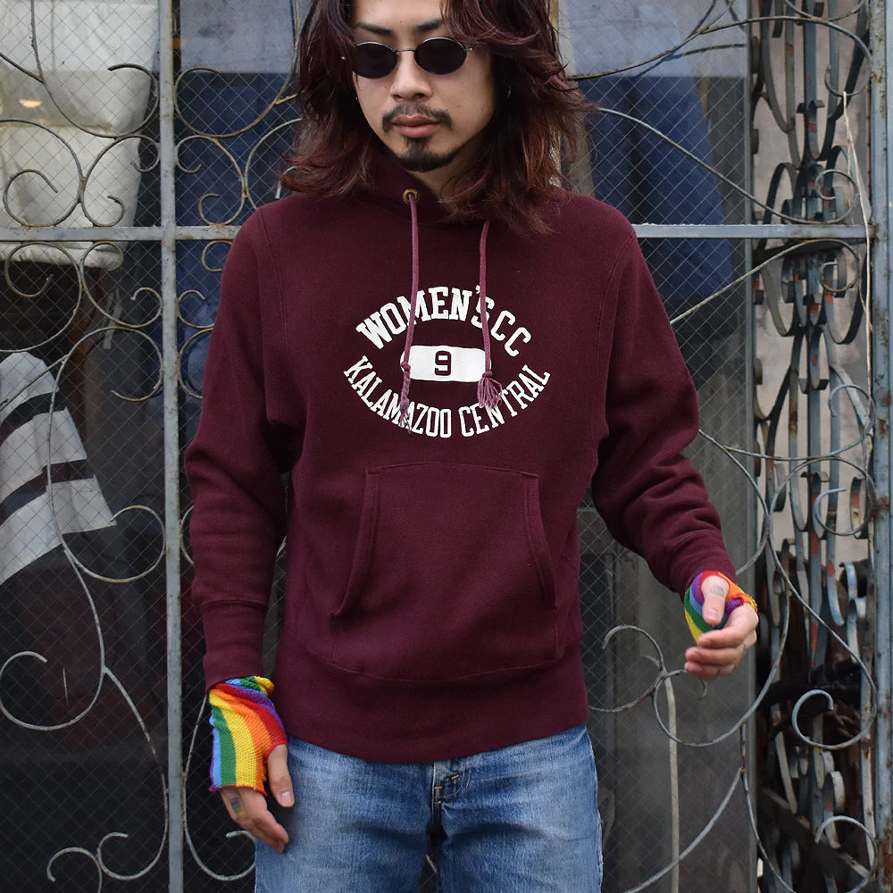 70's Champion/チャンピオン 単色タグ 三段プリント RWパーカー USA製