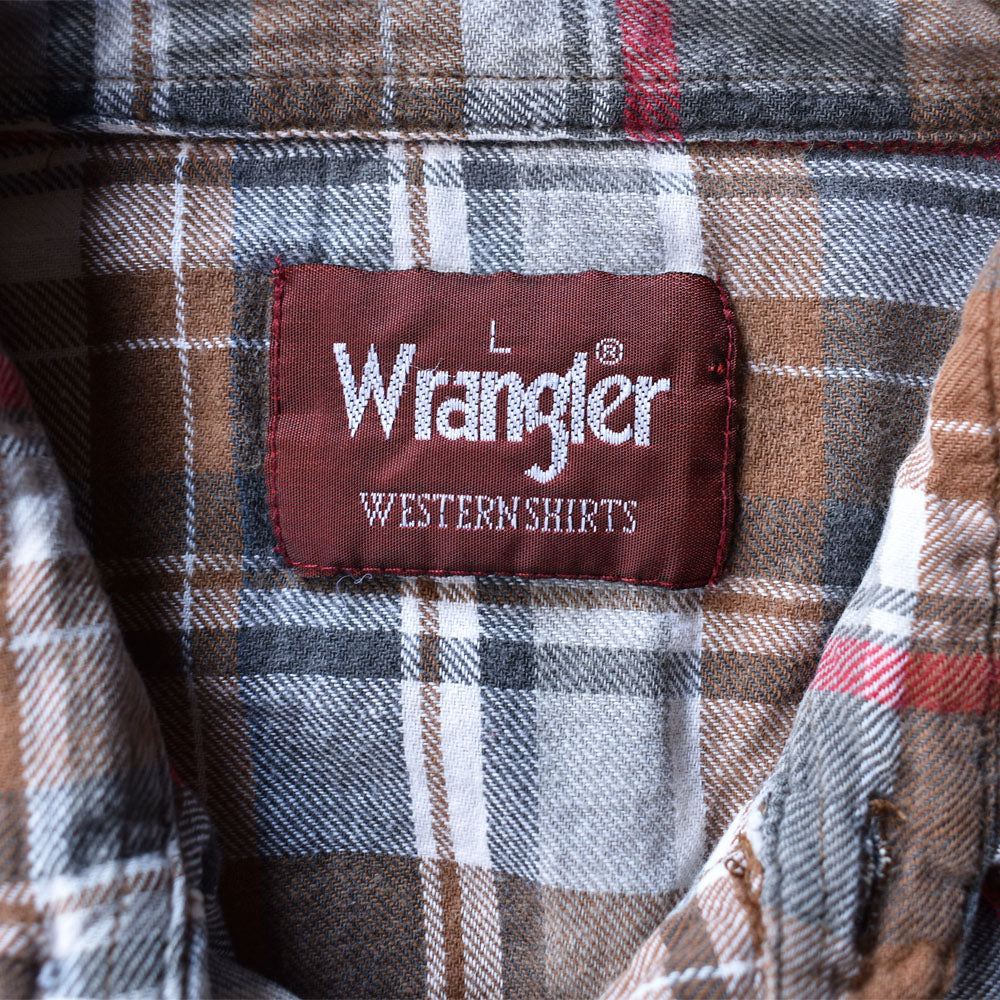 90's　Wrangler/ラングラー チェック柄 ライト フランネルシャツ　221110