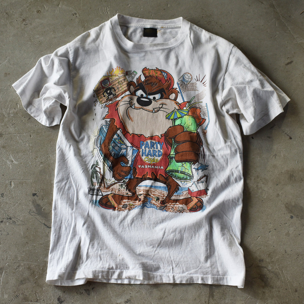 90's　Looney Tunes/ルーニー・テューンズ ”Tasmanian Devil Party Hard Cafe” Tee USA製　220608