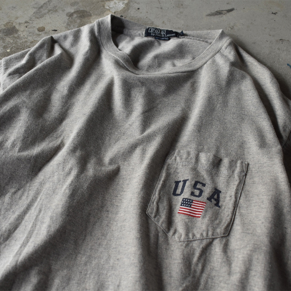 90’s　Polo Ralph Lauren/ポロ ラルフ ローレン ”USA” Pocket Tee　USA製　220729