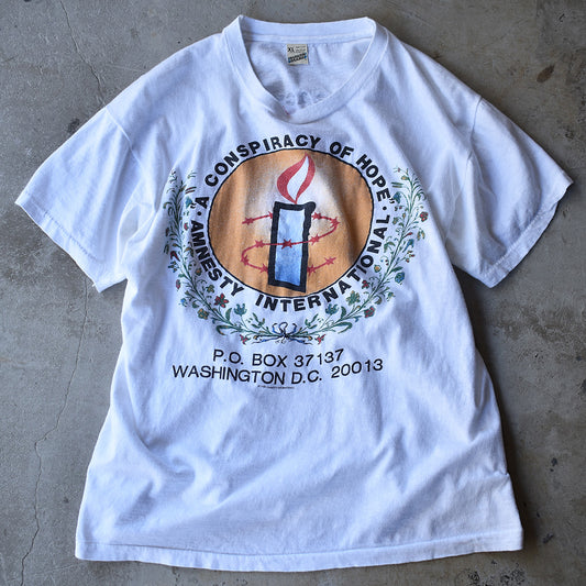 90's AMNESTY INTERNATIONAL “A CONSPIRACY OF HOPE”音楽フェス Tシャツ USA製 220819H