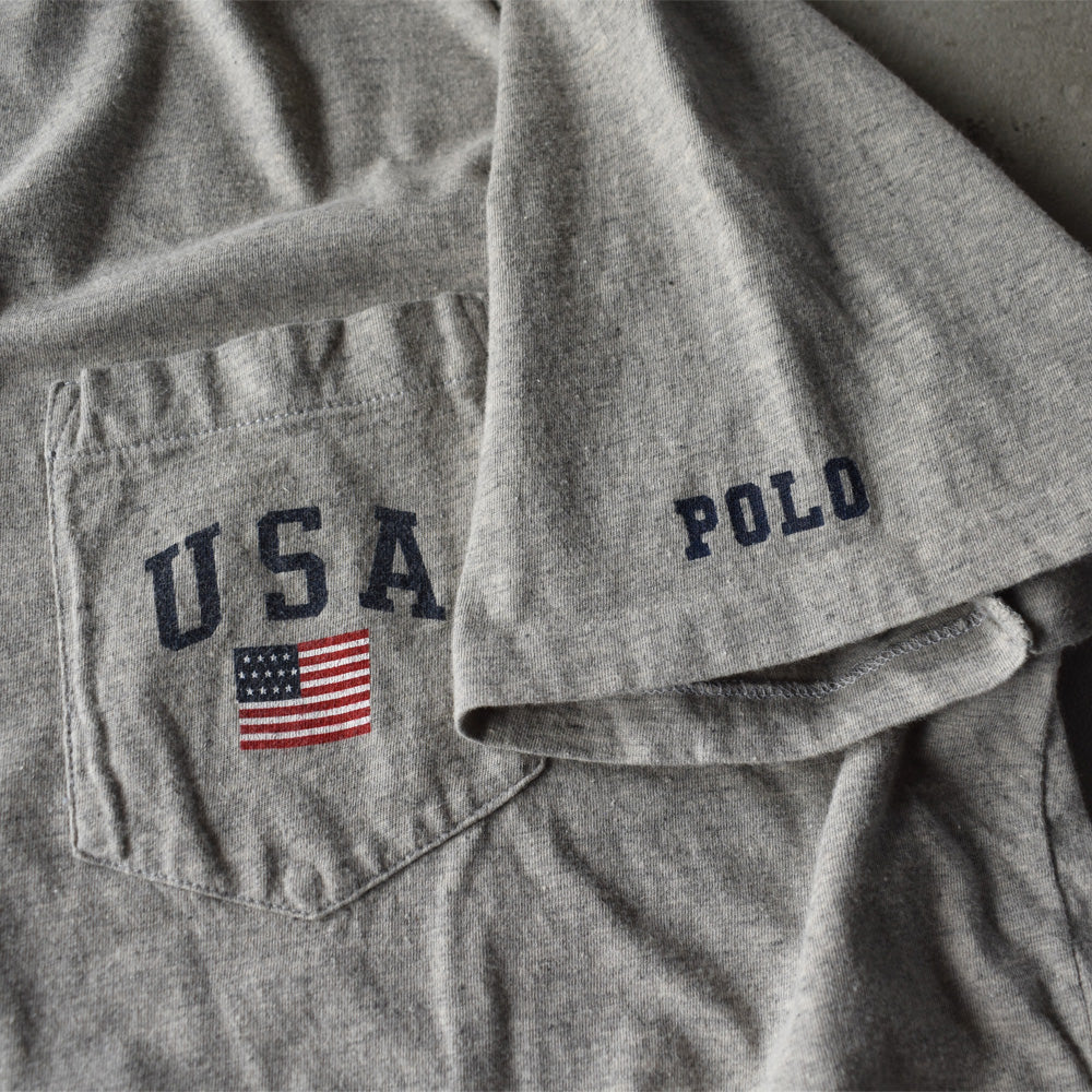 90’s　Polo Ralph Lauren/ポロ ラルフ ローレン ”USA” Pocket Tee　USA製　220729