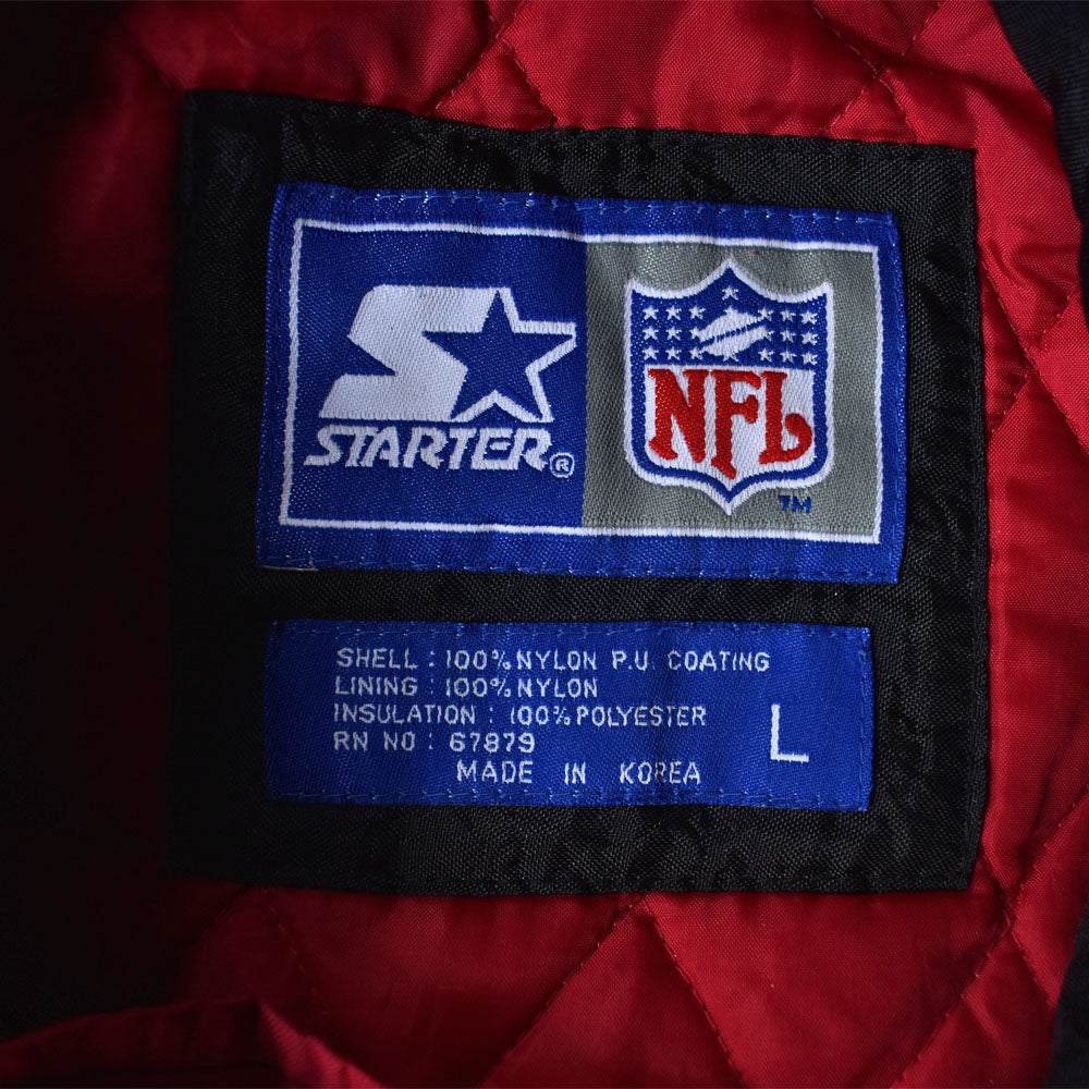 90's　STARTER/スターター "NFL Redskins/レッドスキンズ" 中綿入り フード ナイロンプルオーバー　221231