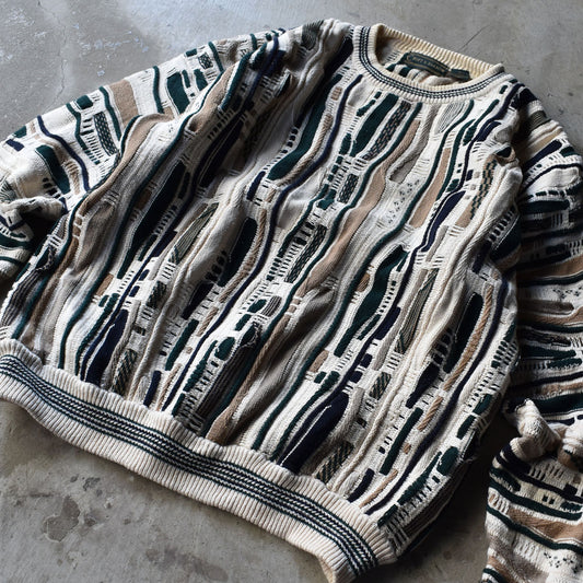 90's CROFT & BARROW 立体編み 3Dニット コットンセーター 230307