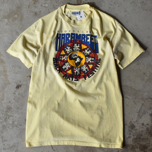 90’s ”HARAMBEEⅡ・BLACK ART FES” Tee USA製 220711