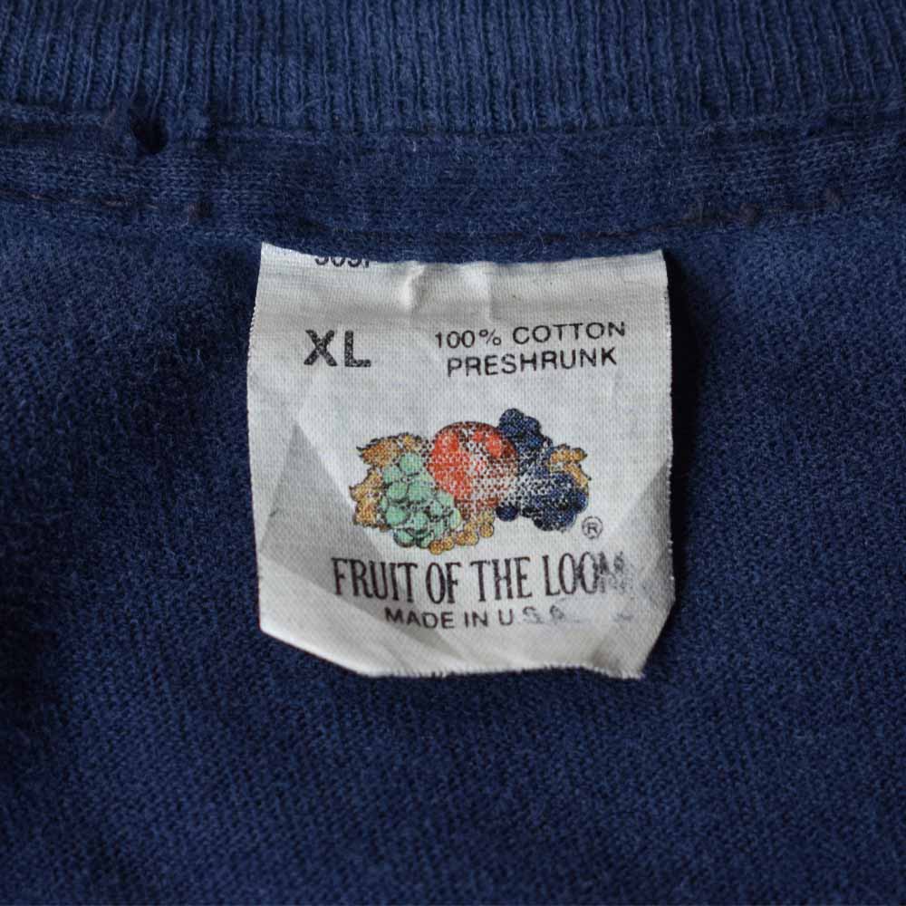 80-90's　Fruit of the Loom/フルーツオブザルーム 無地 ネイビー Pocket Tee　USA製　220824
