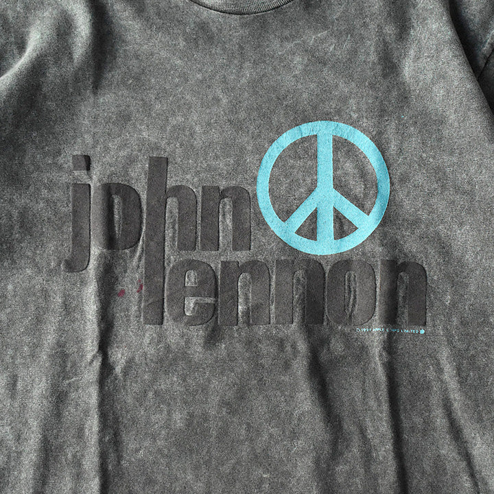 90's　John Lennon/ジョン・レノン "PEACE" Tシャツ　コピーライト入り　
