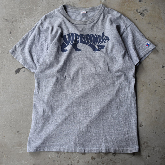 80’s　Champion/チャンピオン "VILLANOVA" 染み込みプリント！ Tee　USA製　220707