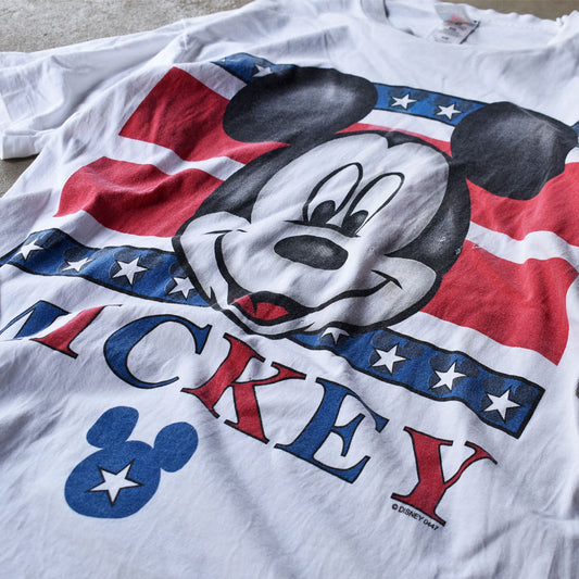 90's Disney/ディズニー “USA Mickey” Tシャツ USA製 230327