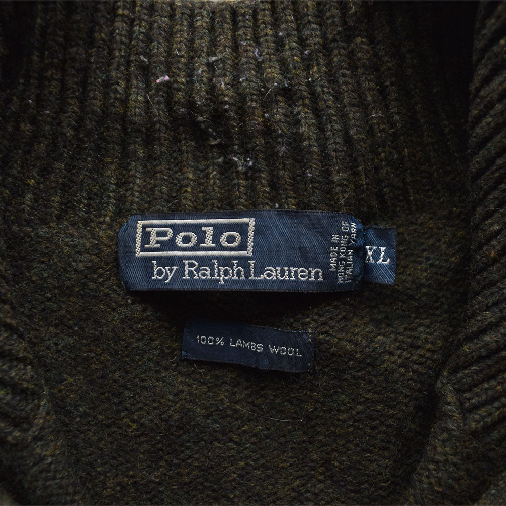90's　Polo Ralph Lauren/ポロ ラルフローレン ハーフジップ ウールニット プルオーバー　230216