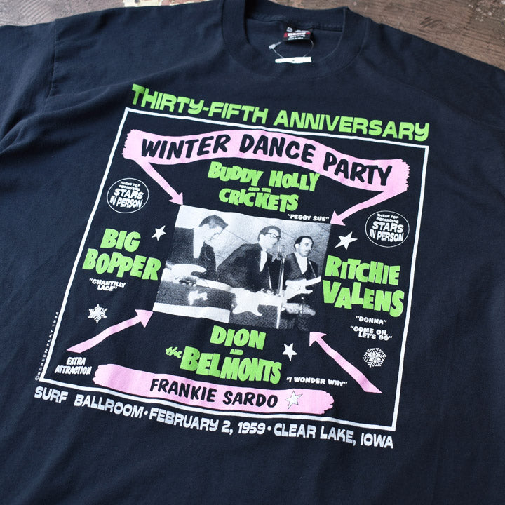 90's "Winter Dance Party" Buddy Holly・Big Bopper 他　35周年記念　Tシャツ　