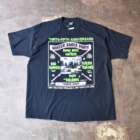 90's "Winter Dance Party" Buddy Holly・Big Bopper… 35周年記念 ロック Tシャツ