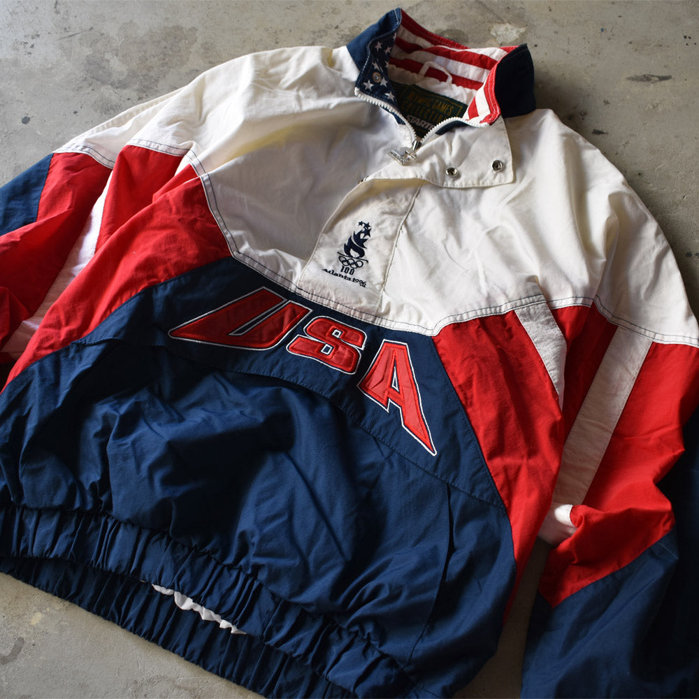 90s STARTER USA オリンピック ハーフジップ ナイロンジャケット