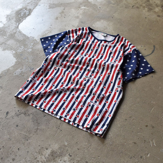 90’s　GREEN FIELD 総柄 “USA” Tシャツ　USA製　230415H