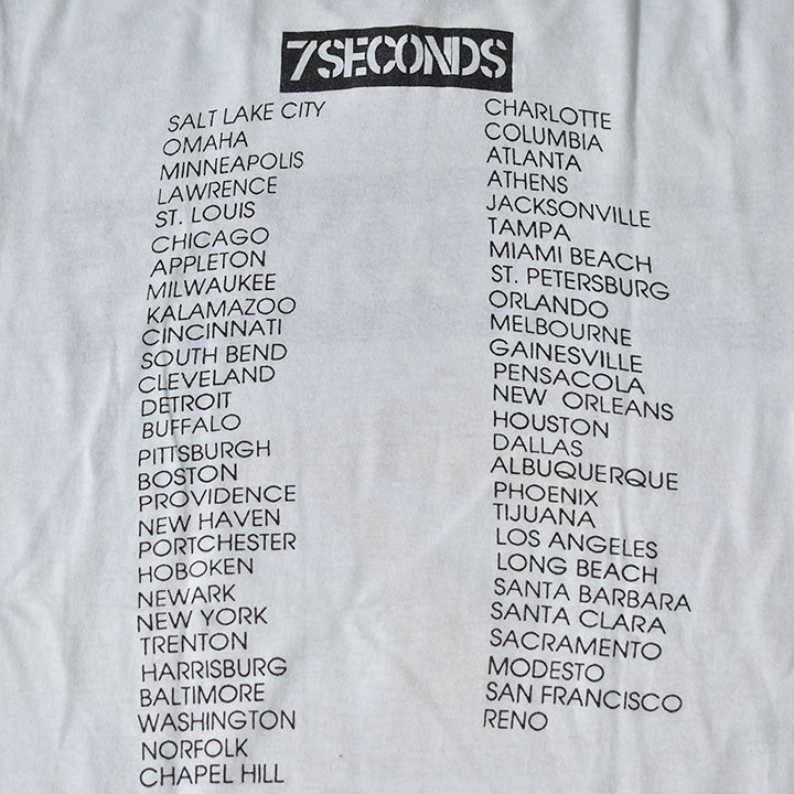 90's　7seconds　"GIT NEKKID" ツアーTシャツ　コピーライト入り　