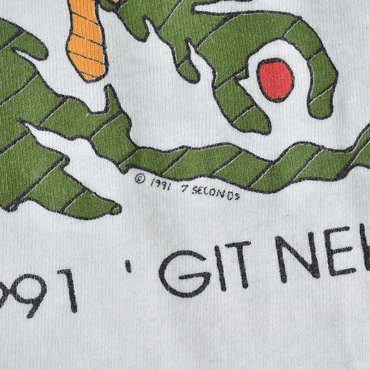 90's　7seconds　"GIT NEKKID" ツアーTシャツ　コピーライト入り　