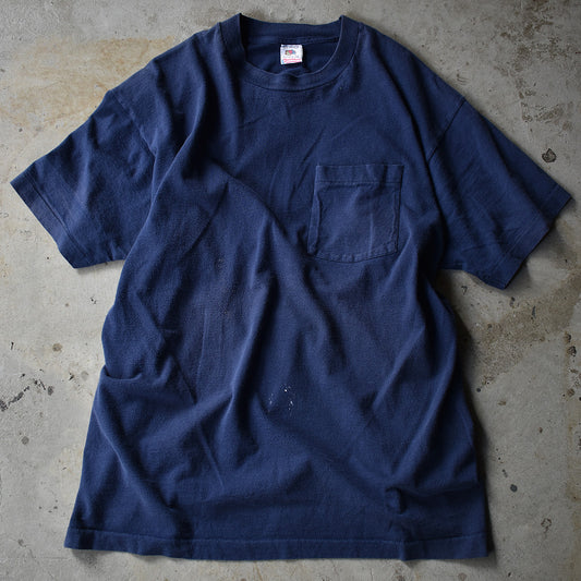 90's　Fruit of the Loom/フルーツオブザルーム 無地 NVY Pocket Tee　USA製　220831H