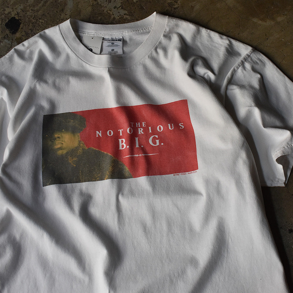 ノトーリアス・B.I.G. Big Poppa フォト ボックスプリント ラップTシャツ 1997年 ギルダン ヴィンテージ
