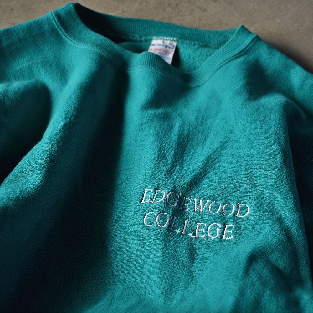 90's　Champion/チャンピオン "Edgewood College" 刺繍 RWスウェット　USA製　230217