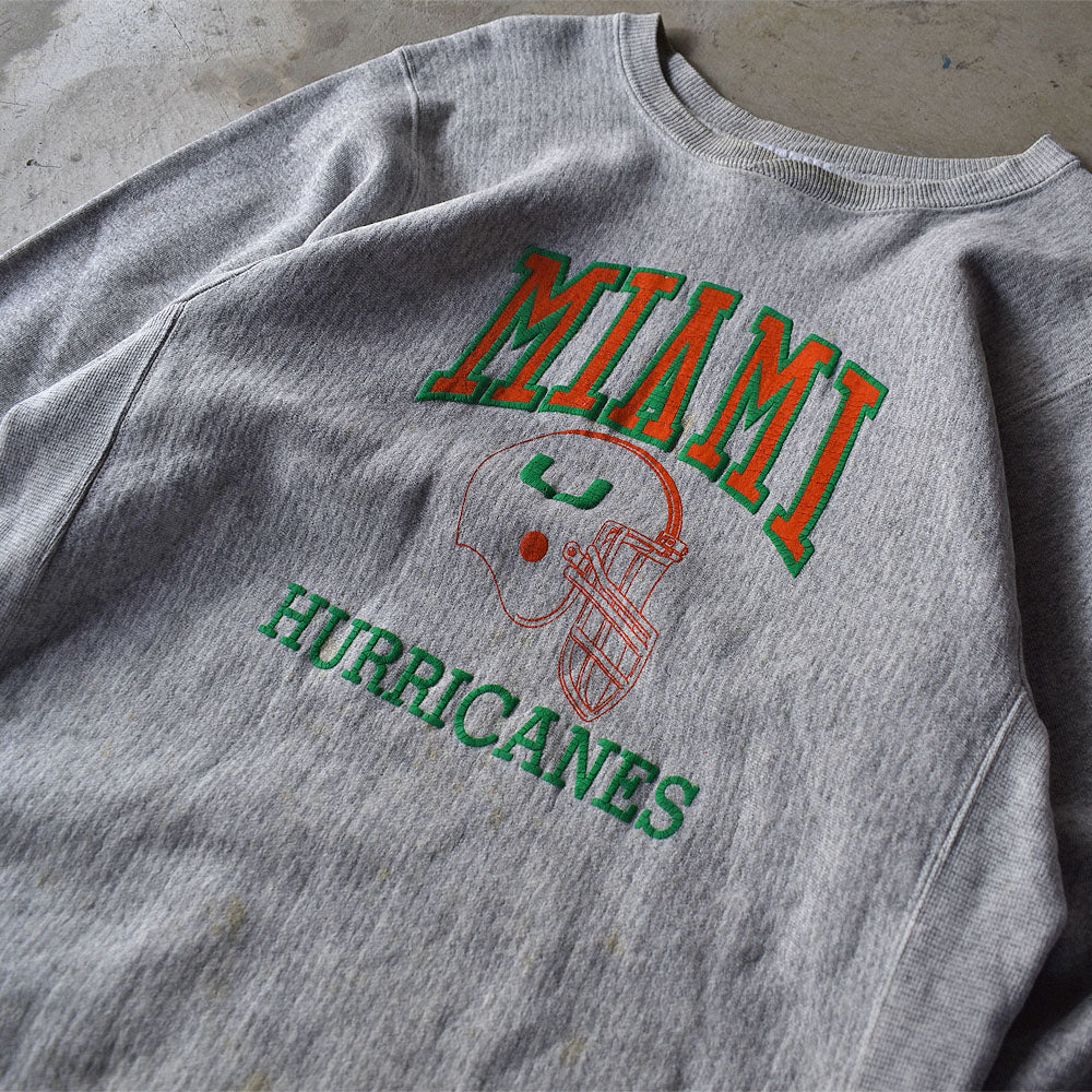 80's　“Miami Hurricanes” リバースタイプ スウェット　USA製　221205