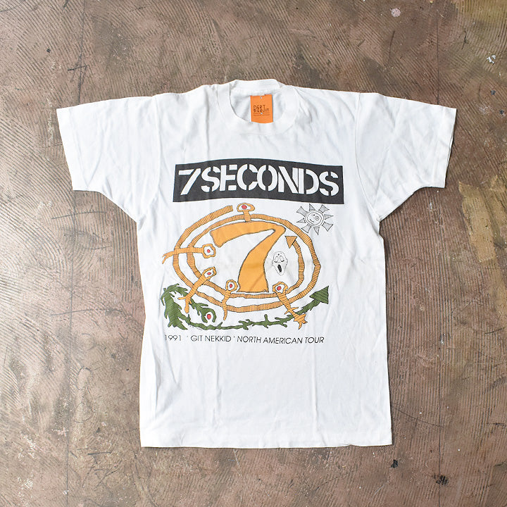 90's　7seconds　"GIT NEKKID" ツアーTシャツ　コピーライト入り　