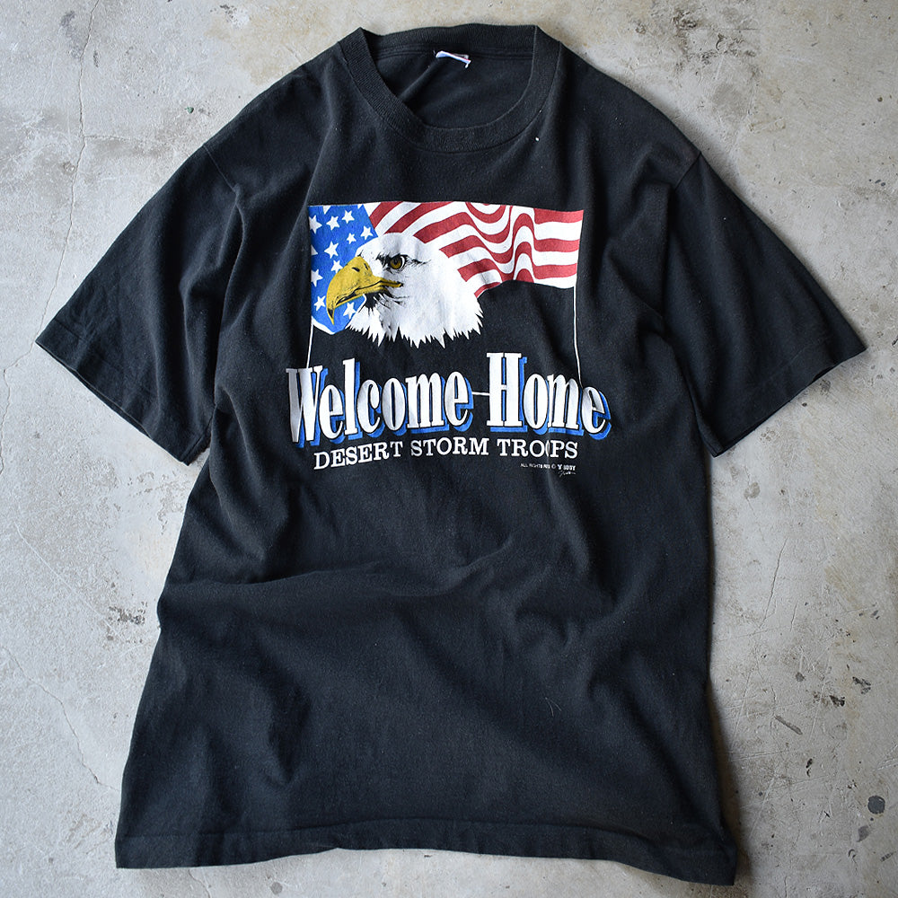 90's　“Welcome Home DESERT STOME TROOPS” イーグル アニマルプリントTee　220810