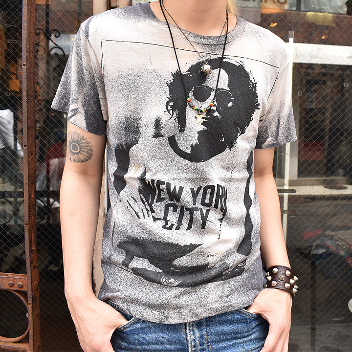 80's～　John Lennon/ジョン・レノン　ブリーチ　フォト Tシャツ　210818