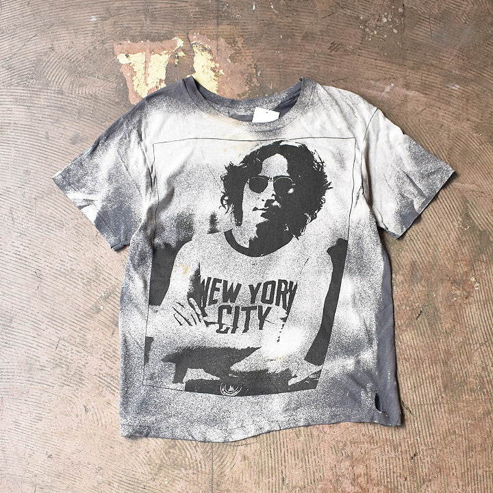 ジョン・レノン NEW YORK CITY フォトプリント ブリーチ Tシャツ 80年代〜 ヴィンテージ
