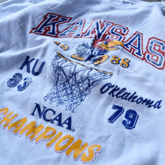 80's Champion/チャンピオン “University of Kansas”カレッジプリント スウェット USA製 230317