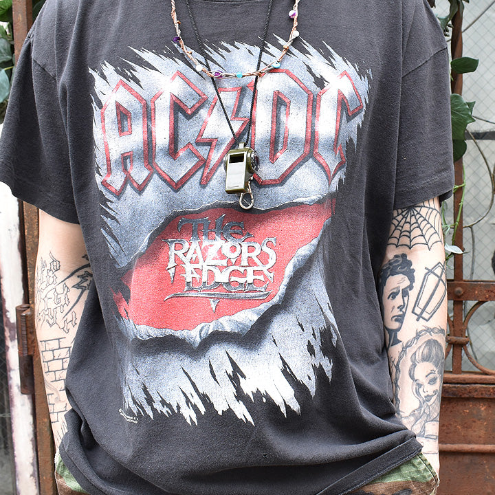 90's　AC/DC　"The Razors Edge" ツアーTシャツ　コピーライト入り　210824