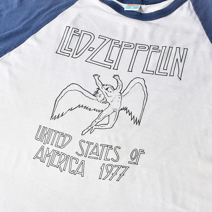 70's LED ZEPPELIN / レッド・ツェッペリン "UNITED STATES OF AMERICA 1977" ラグランTシャツ USA製　 210926