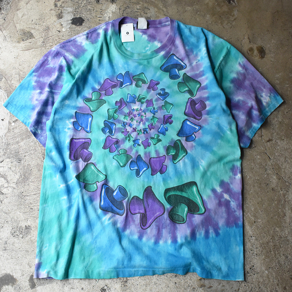 Y2K LIQUID BLUE "mushroom" タイダイTシャツ USA製 220622