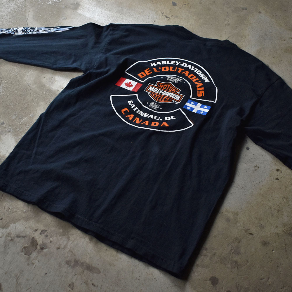 Y2K　Harley-Davidson/ハーレー・ダビッドソン 袖プリント L/S Tシャツ　230416