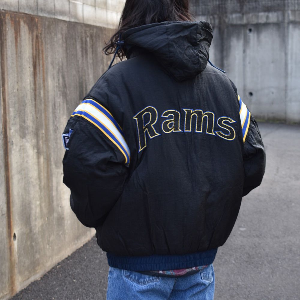 90's　PRO PLAYER NFL EXPERIENCE “Los Angeles Rams/ロサンゼルス・ラムズ” リバーシブル ナイロンジャケット　230119