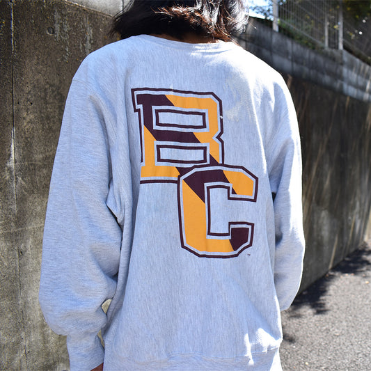 90’s Champion "Boston College" 両面プリント! RWスウェット 220925
