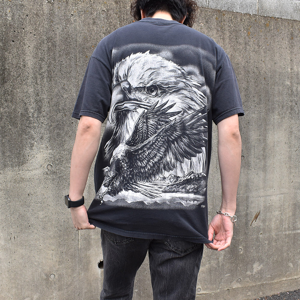 90's　”eagle” アニマルプリント Tシャツ　USA製　230414