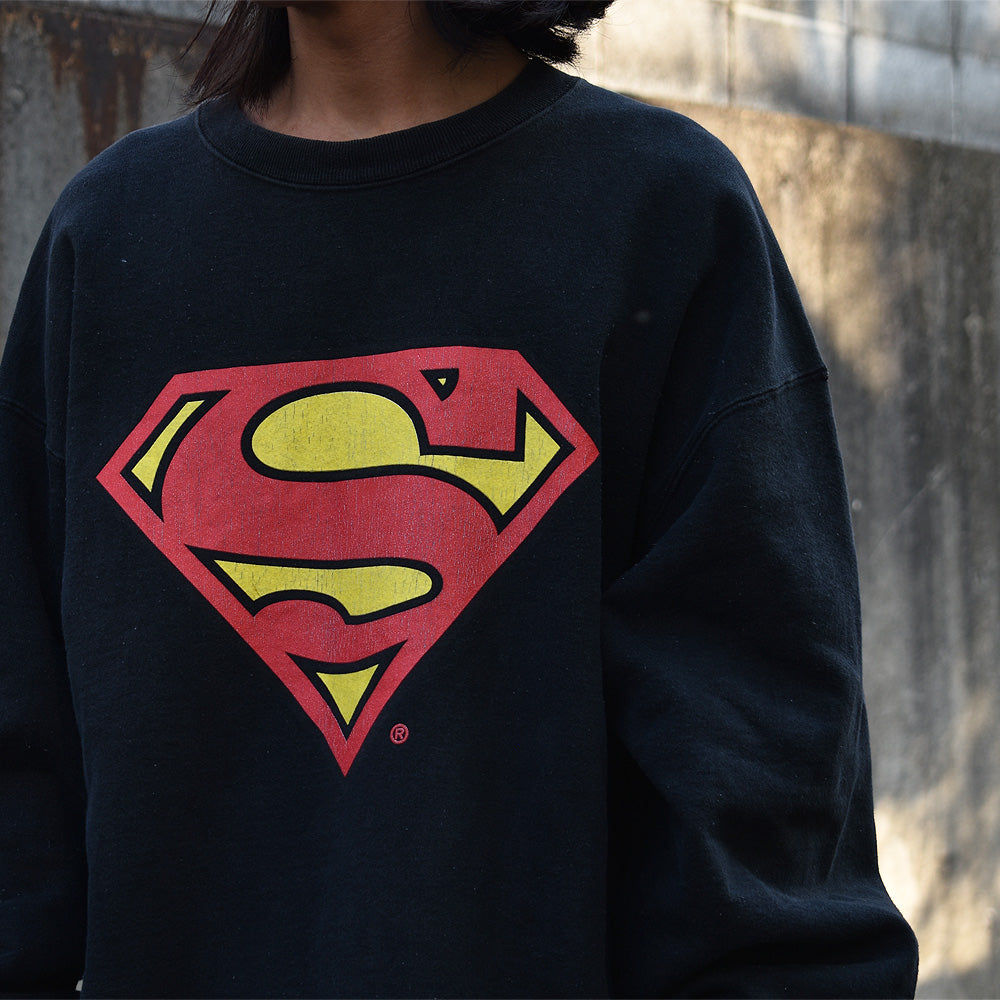 90's　Superman/スーパーマン logo スウェット　USA製　221112